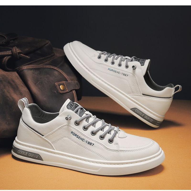 2023 New Men's Fashion Casual Leather Shoes Non-slip Wear-resistant Sports Shoes Comfortable Flat Slip-on Casual Shoes Shoes Men