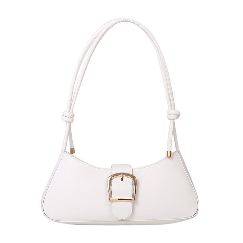 

Niche Shoulder Bags For Women Solid Color Pu Leather Trend Lock Handbags Small Purse Hand Lady Designer Zipper Clutch