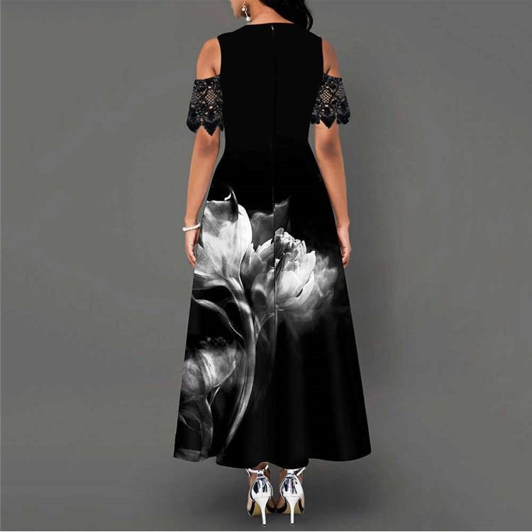 EastRogue Women's Fashion Summer Spring Floral Print Short Sleeve O-Neck Casual Dresses