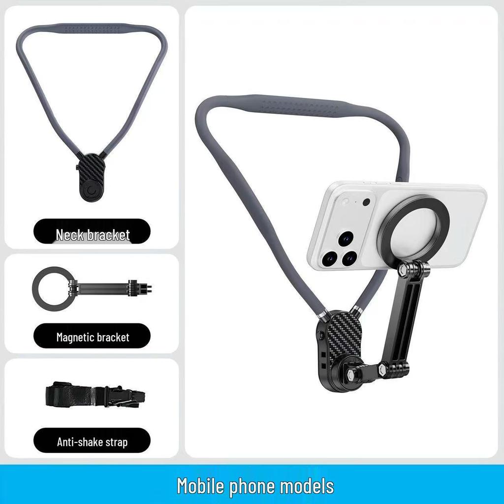 Nackenmontierter Handyhalter für Outdoor-Radfahren & Vlogging - Freihändiges Streamen & Aufnehmen