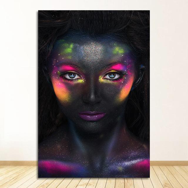 African Art Woman Canvas Painting Wall HD Picture Beauty Girl Scandinavian Posters and Prints for Living Room Home Decor Cuadros