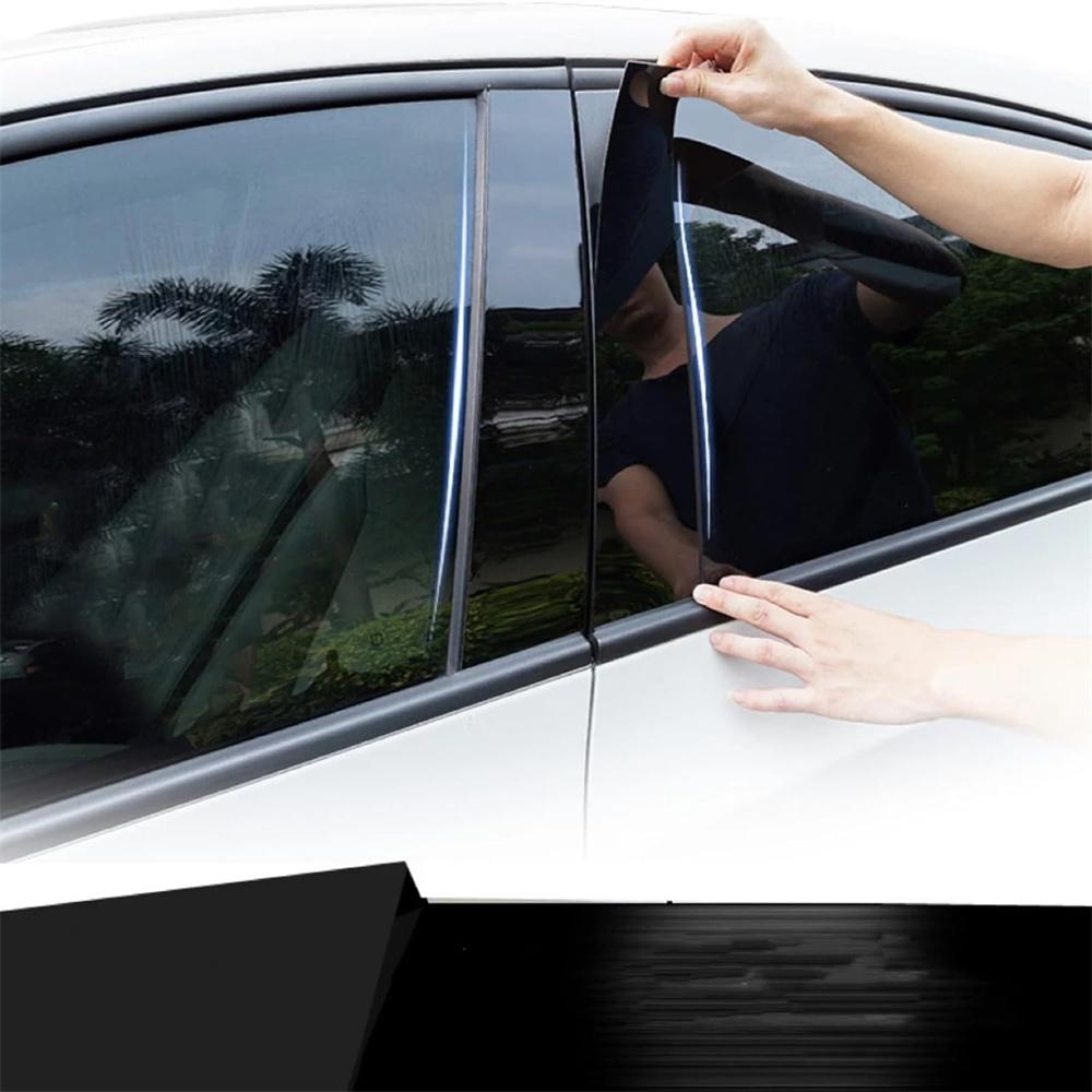 6Pcs Glossy Black Pillar Post Window Covers Trim For Chevrolet Captiva 2009-2018