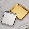 Gold 304 Stainless Steel Square Snack Plate for Korean Hot Pot and Seasoning