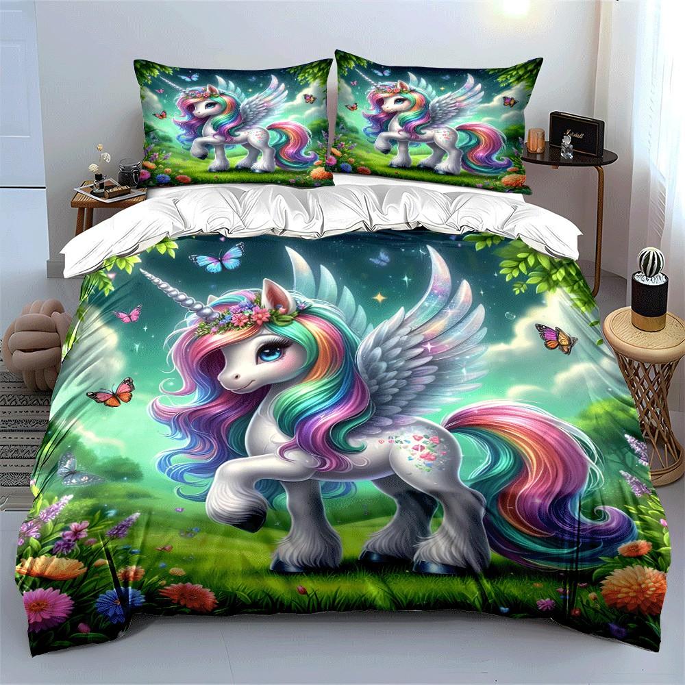 Magic Unicorn Fantasy Gift Set Exquisite Three-Piece Bedding Set Gift For Kids And Adults