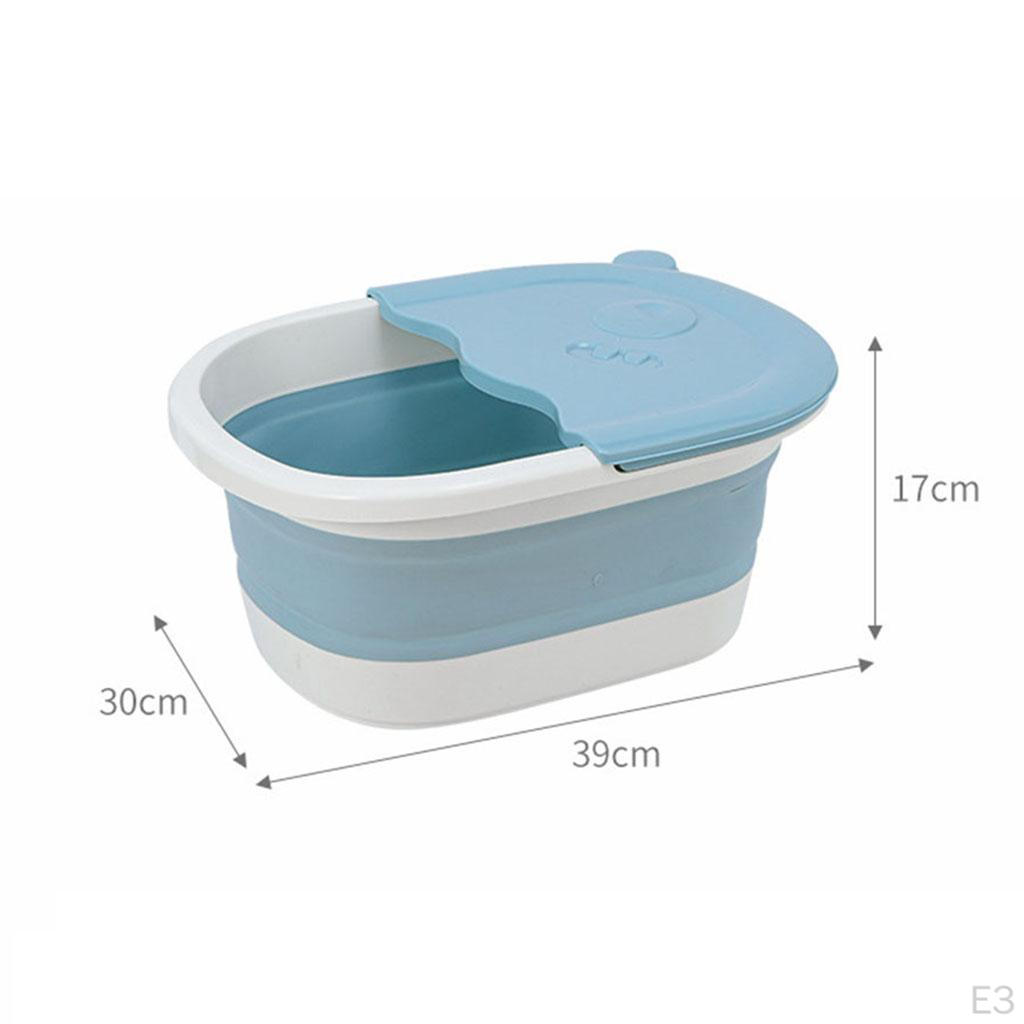 Collapsible Foot Soaking Bath Basin with Massage Pebble,Foldable PP Bucket Tub, Soak