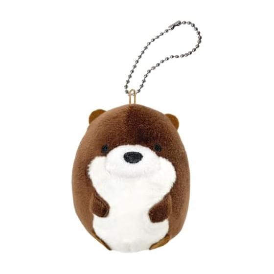 [BESTEVER] Fluffy Egg Ball Chain Plush Toy River Otter 46164