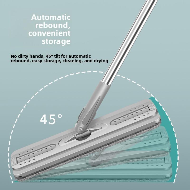 Lazy Person Hand Wa Mop Buet Set Broom Water Absorption Replacement Mop Pad Wet Dry Use Wooden Board Floor Cleaning