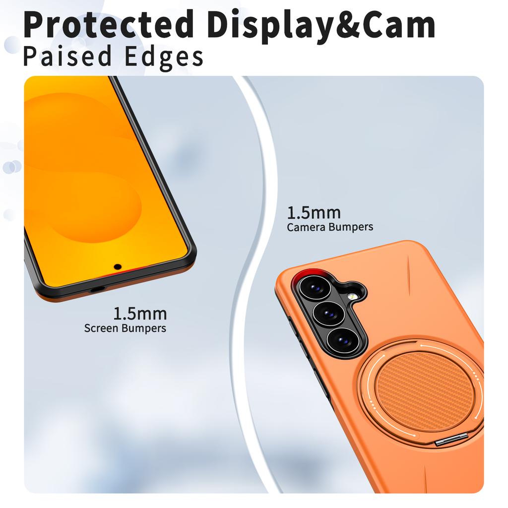 For Samsung Galaxy S26 Magnetic Case Rotating Kickstand TPU + PC Phone Cover
