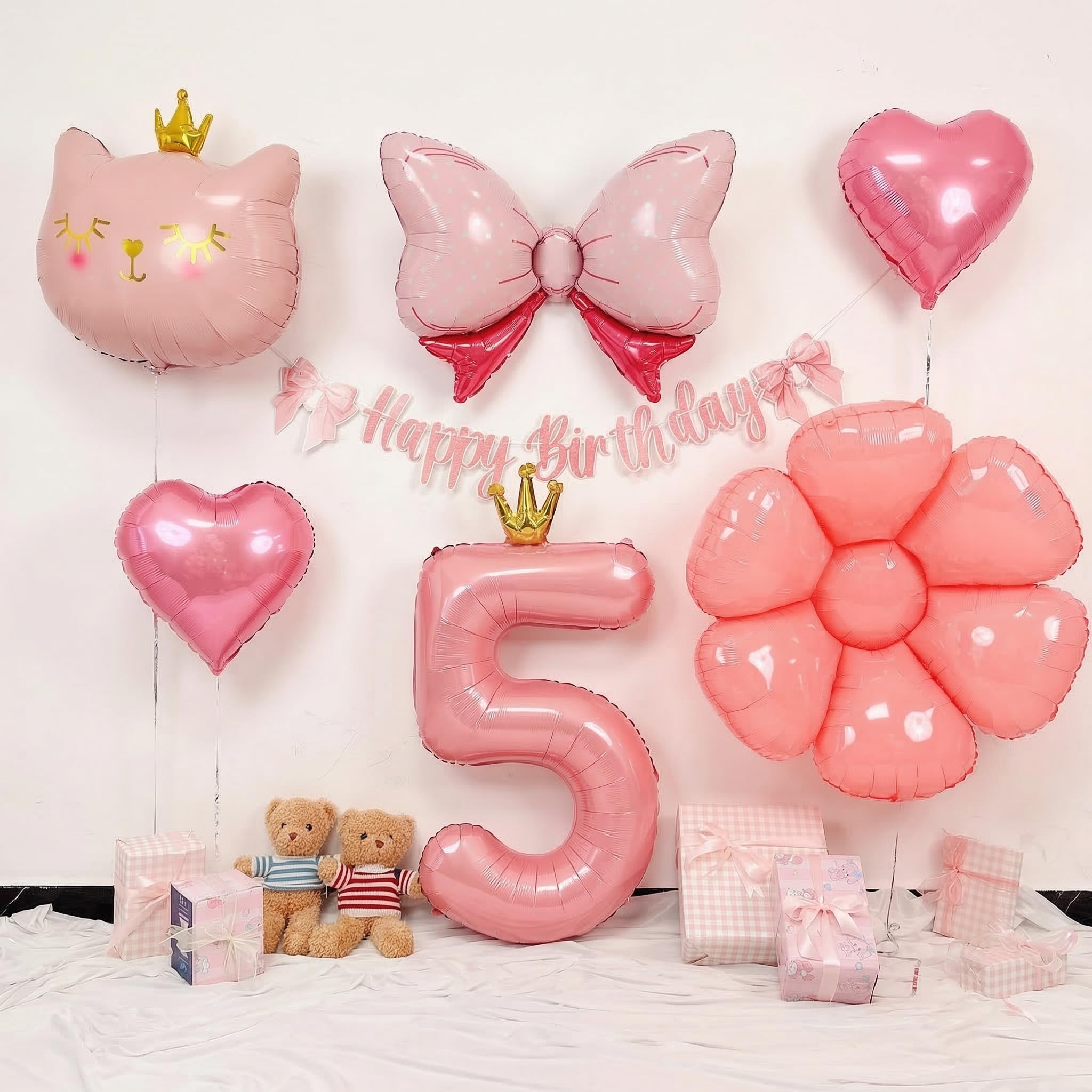 

QNZXXQ 5th Birthday Decorations for Girls Balloon Flower Girl Party Supplies