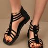 Mode Weiches Leder Römersandalen Damen 2025 Sommer Neu Weiche Sohle Oberbekleidung Damen Keilschuhe Mode Lässiger Designerschuh Damen