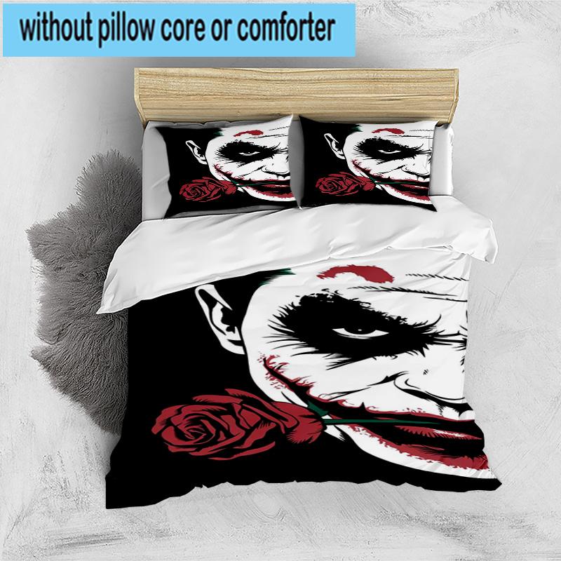 3PCS Cool clown Pattern 3pcs Bedding,Including 3PCS Duvet Cover And 2pcs Pillowcases Perfect for Christmas,Ideal for Bedroom, Dormitory