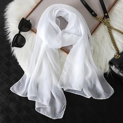 Moda Estiva Donna Colore Unico Sciarpa da Spiaggia Sciarpe di Seta Fascia per Capelli Fascia Femminile Avvolgimenti Protezione Solare Hijab