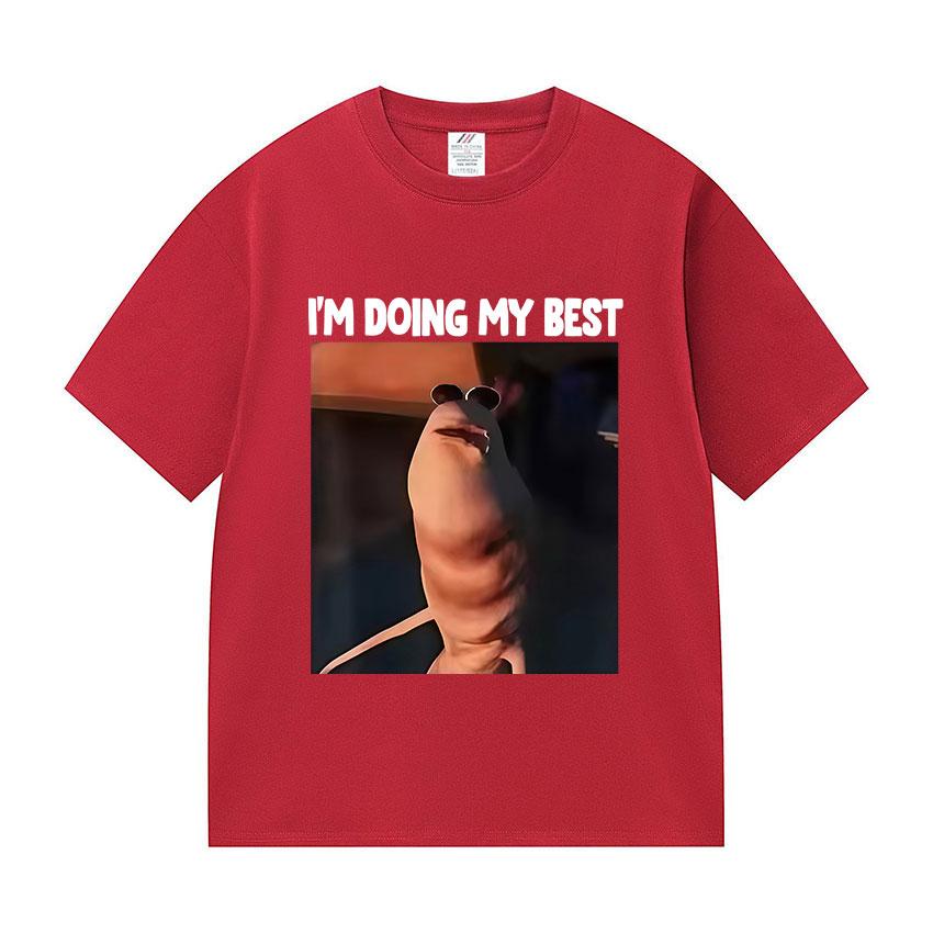 Funny Im Doing My Best Marcus The Worm Meme Tshirts Unisex Women Casual High Quality Fashion Tshirt Retro Oversized Cotton Tees S