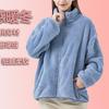 Top men's and women's autumn and winter warm coral fleece jacket couple sweater jacket long sleeve zipper cardigan loungewear thick