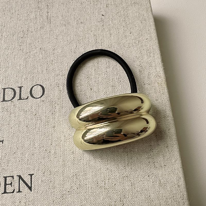 2024 New Metal Irregular Golden Color Hair Bands Elastic Hair Scrunchies Hair Rope Headbands Women Girls Hair Accessories Gifts