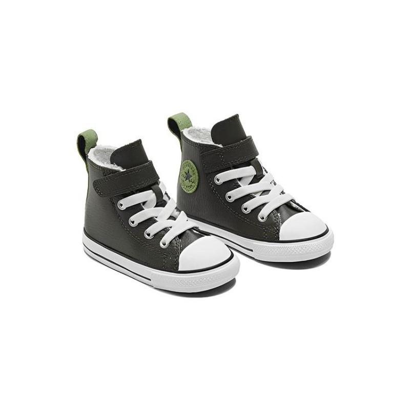 Converse Chuck Taylor All Star Hi 1V Toddler High Canvas Shoes Wear-resistant Breathable Green A01473C