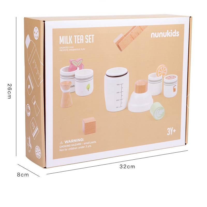Wooden And Baking Milk Tea Kitchen Toy For Kids Imaginative Cooking Gift And