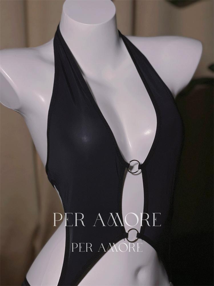 Sexy freizügige Dessous Damen Body Rückenfreier BH Offener Schritt Jumpsuit Bondage Unterwäsche Anime Cosplay Kostüme Dienstmädchen Outfit Plus