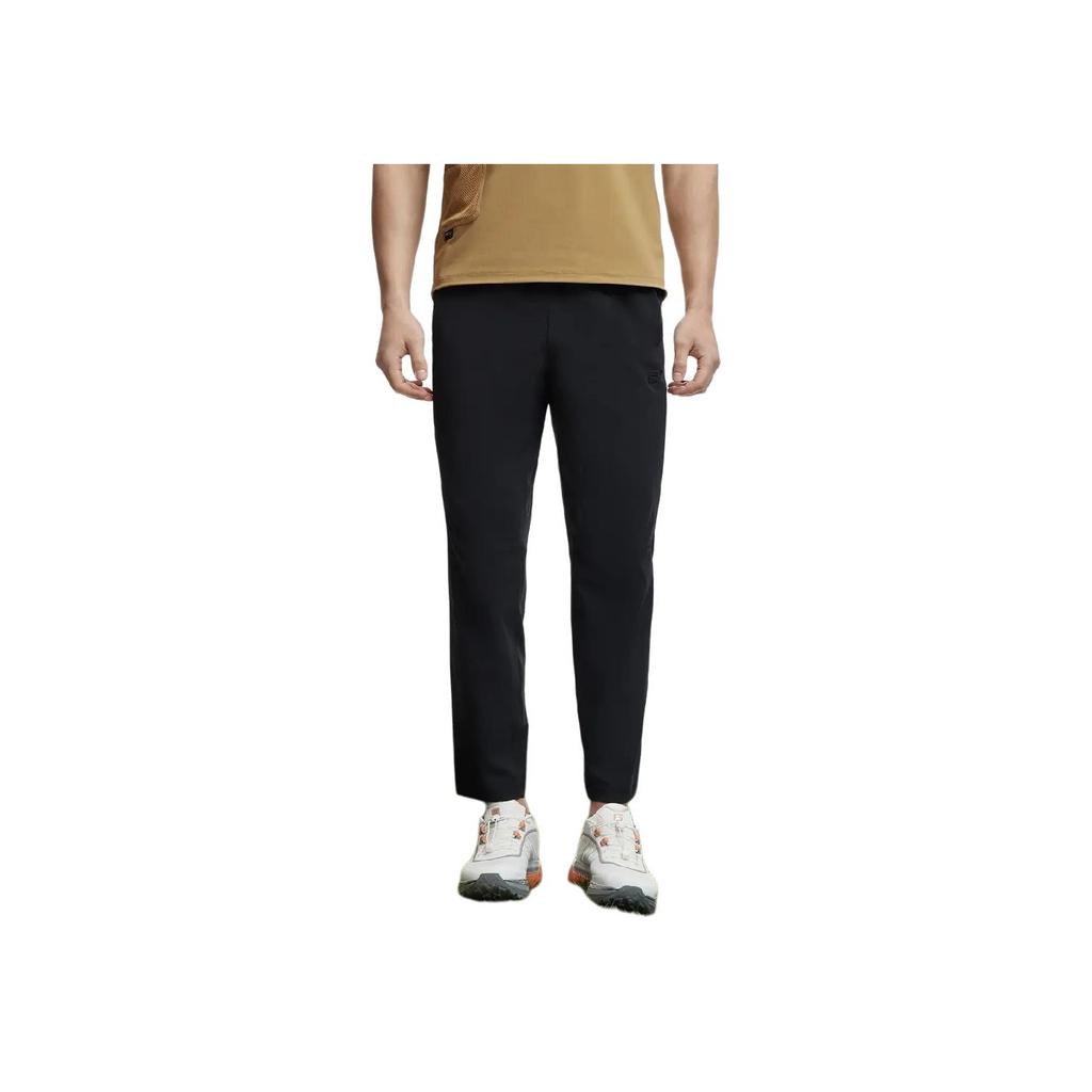 FILA Elastic Straight Leg Solid Color Knitted Sports Pants Men Bottoms Deep-Black A11M427809FBK