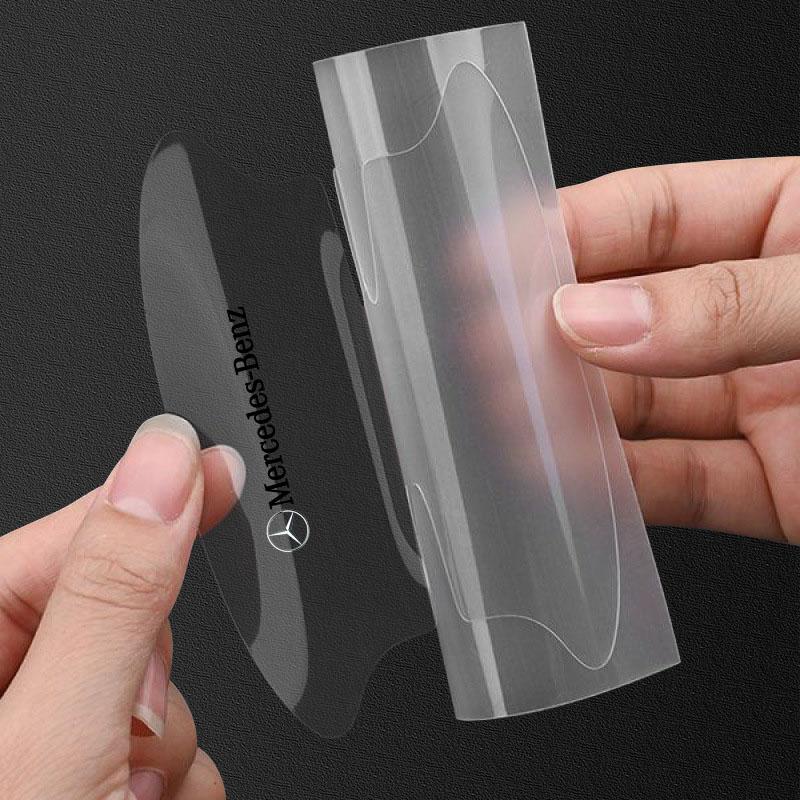 8Pcs Transparent Car Door Handle Bowl Anti Scratch Protective 3D Sticker For Mercedes Benz GLE GLC A B C E Class W176 W246 W205 W213 AMG