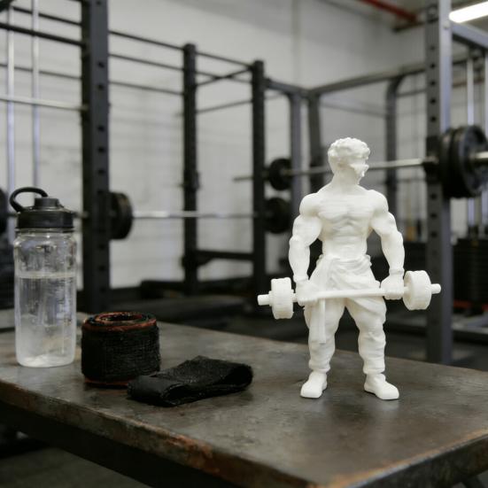 Fitness Ornament 3D Printed Muscle Man Ornament, Fitness-Themed Sculpture for Bodybuilders, Iron Master Statue Sports Figure Weightlifting Home Office