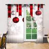 Christmas Theme Window Curtain Digital Printed Drape Festive Home Decor Design Easy Set Of 2 Made Polyester With Rod Pocket Washable