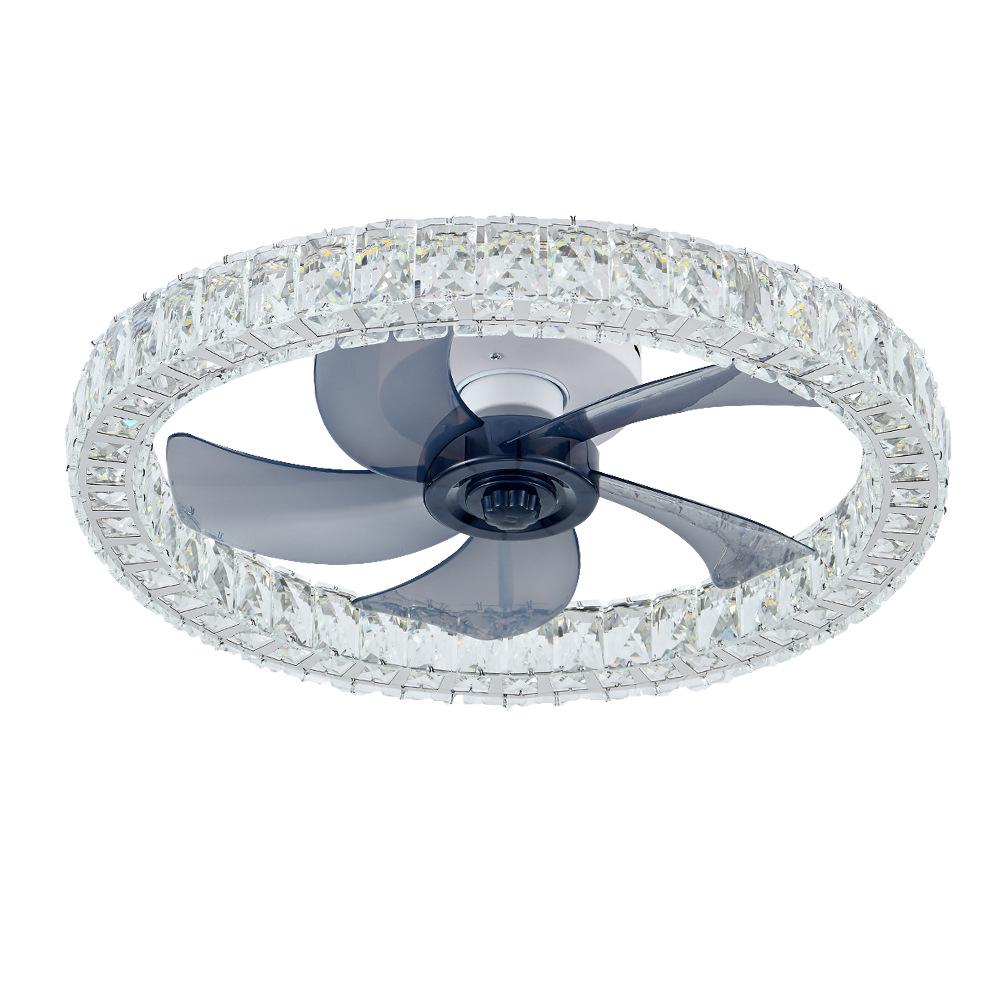 

Nordic Luxury Silent Crystal Ceiling Fan Light for Bedroom