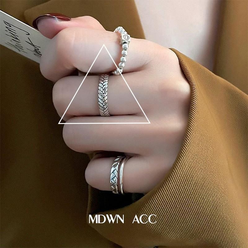 S925 Stunning Silver Geometric Open Adjustable Ring For Women With Elegant Smiley Design Face
