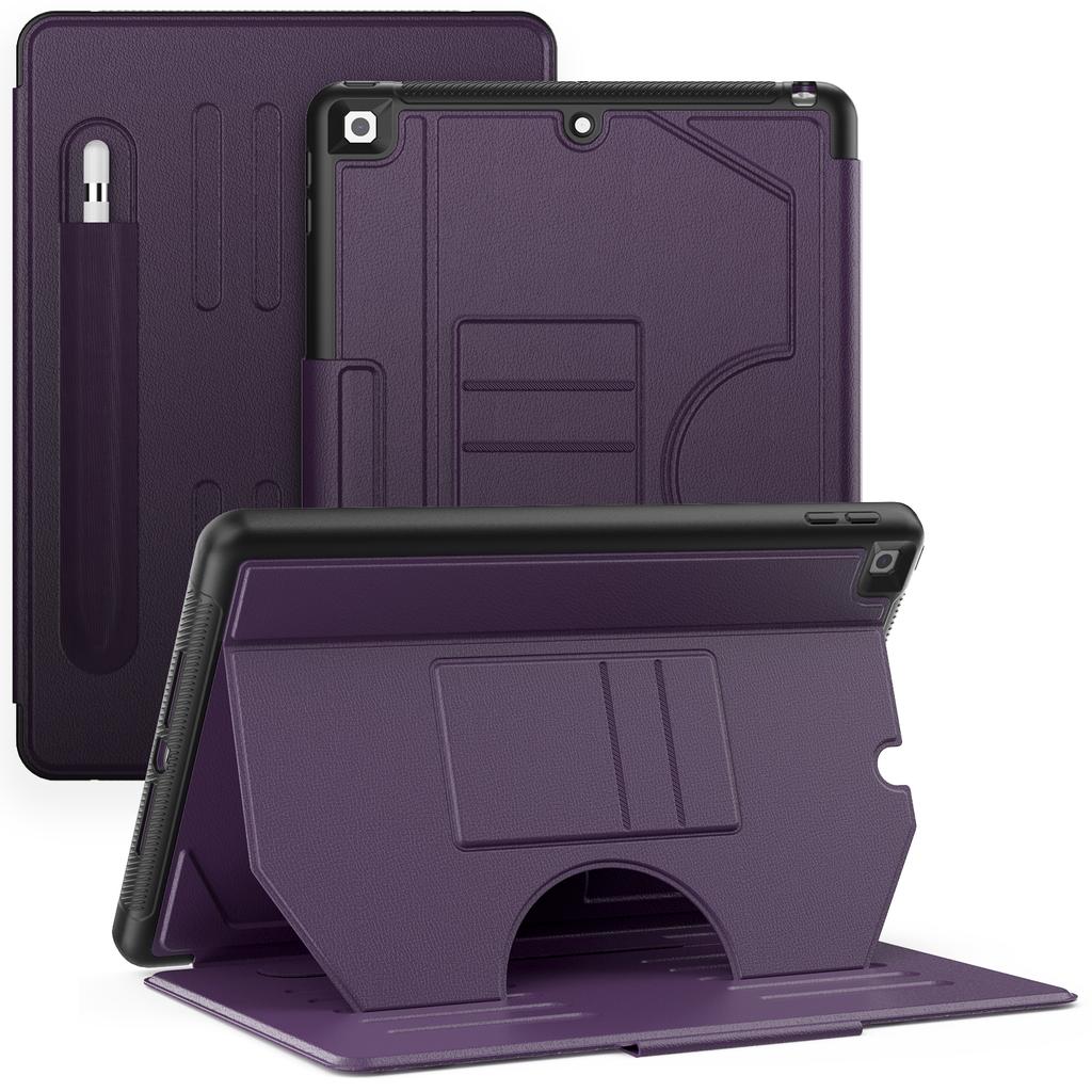 For iPad 10.2 (2021)/10.2 (2019)/10.2 (2020) Case Shockproof Card Holder Flip Tablet Cover with Pen Slot