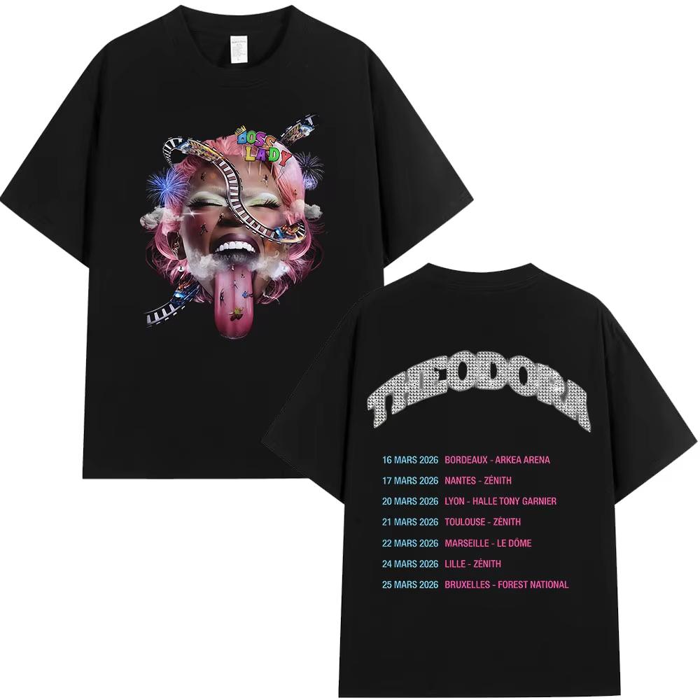 

Theodora Boss Lady Tour 2026 Concert Merch Tshirts Men Women Hip Hop Fashion T Shirt Casual Cotton Loose Short Sleeves Tshirts M