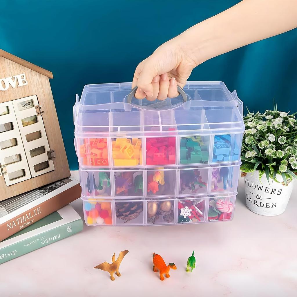koundeneko Beyblade Holds 30 Clear Divider Removable Parts Large Capacity Storage Box with Easy to Suitable for and Small Case, Beyblades, Case,