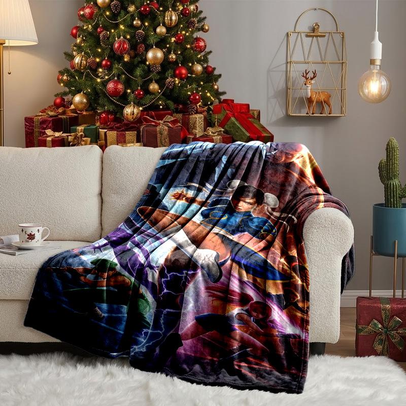 Game Fighter Energy Burst Blanket Lightweight Ideal Bedding Blanket Perfect for Travel, Camping, Living Rooms, Offices, Sofas, Fan Christmas gift