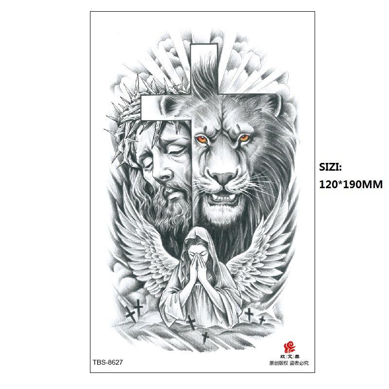 Traditional Men'S Totem Big Spider Dragon Water Transfer Simulation Tattoo Disposable Tattoo Sticker