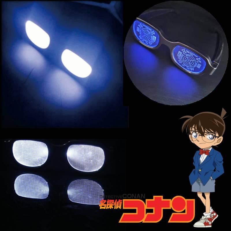 Famous Conan Detective Light Up Glasses Usb Rechargeable Animated Character Cos