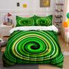 "Green Abstract Art Prints Set" Bedding Set with 1 Duvet Cover 2 Pillowcases Single Double King Queen, Gift