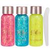 Body Glitter Gel Waterproof Glitter Gel Makeup Set Body Glitter Gel Sequin Glitter Eyeshadow Glitter Body Gel for and Parties Set, Kit, 3-Color Gel,