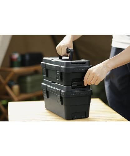RISU Úložný box Kufr Náklad Náklad Náklad Náklad Přibl. 6L Black Made in Japan S-6 Box na nářadí Venkovní skladování Camping Vodotěsný GHON188