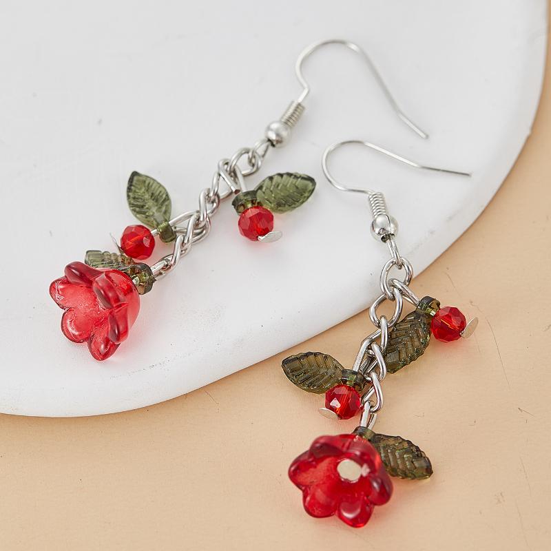 

Милые романтичные серьги-подвески в стиле Y2K с креативным красным цветком, женственные, элегантные, для вечеринки, для девушки, жены, подарок, на каждый день