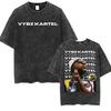 Rapper Vybz Kartel  Album Merch TShirt Unisex Vintage Washed Short Sleeve Tshirts Fashion Pop Music Cotton T Shirt Streetwear