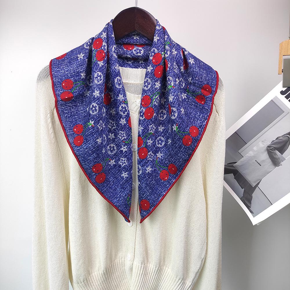 Cherry Girl Autumn/Winter Korean Style Real Silk & Wool Scarf - Warm Medium Square Shawl