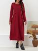 2023 Autumn Loose Plus Size Knit Lace Long Fleece Sweatshirt Dress