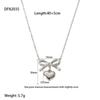 ins personalized light luxury bow love pendant necklace stainless steel 18K gold waterproof exquisite jewelry women