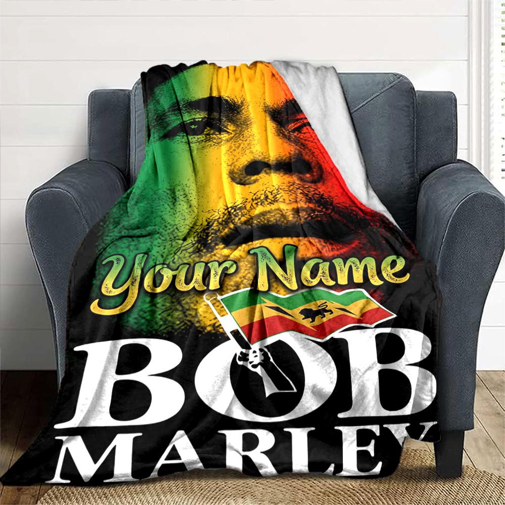 Bob Marley Personalizovaná deka se jménem Dárková personalizovaná deka Měkká teplá útulná Všestranná pro ložní prádlo obývací pokoj pohovku gauč Celoroční použití