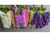 Artificial Wisteria Flower Garland: Violet Hanging Silk Vine for Weddings and Ceiling Decor