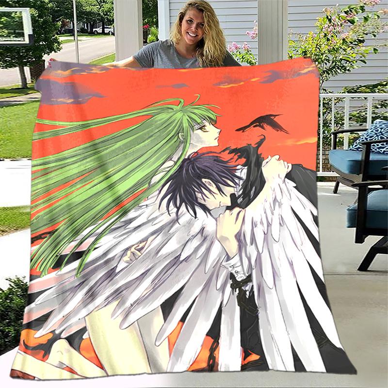 Anime Code Geass printed throw blanket—lightweight,soft,warm;versatile blanket all seasons—perfect air-conditioning throw,nap blanket