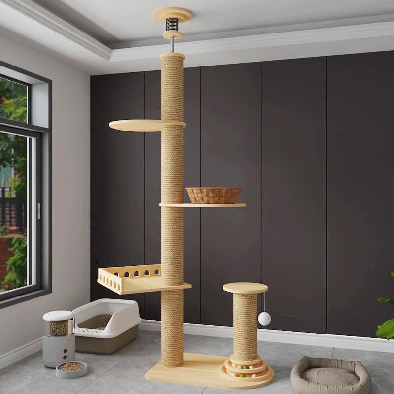 YUNXIAOSHI Cat Tree with Scratching Post and Rotating Balls