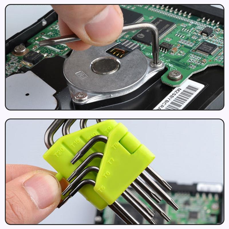 Zestaw wkrętaków sześciokątnych 8 w 1 Zestaw kluczy T5-T20 CR-V Klucz w kształcie gwiazdki Zestaw wkrętaków Torx z uchwytem do przenoszenia