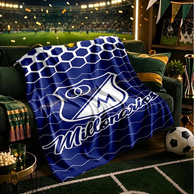 Blue White Crest Pattern Blanket Lightweight Ideal Bedding Blanket Perfect for Travel, Camping, Living Rooms, Offices, Sofas, Fan Christmas gift