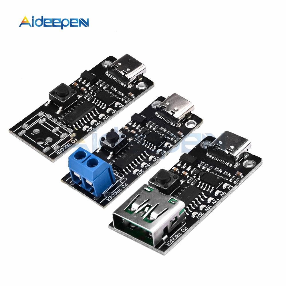 100W 5A USB Type-C QC Decoy Trigger Board 5V 9V 12V 15V 20V Output PD 2.0 3.0 Trigger Adapter Cable Connection Polling Detector