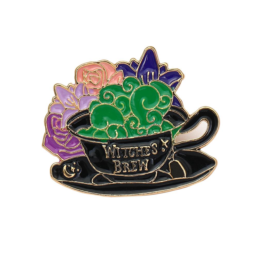

5 Styles Women Pretty Flower Theme Enamel Brooches Just One More Chapter Phenomenal Woman Witches Brew Paper Cranes Golden Pins